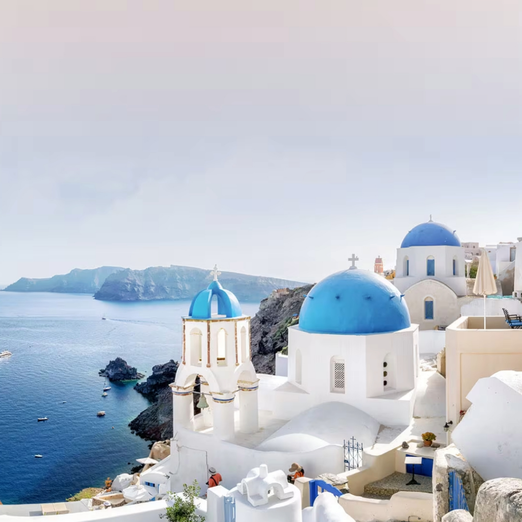Blue domed church santorini